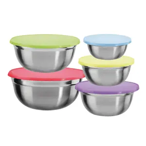 Миска KING, 10 предметов, из нержавеющей стали, можно мыть в посудомоечной машине, цвет bunt