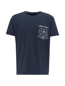 Carlo Colucci Футболка Collatozzo темно-синего цвета