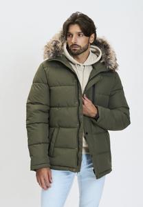 Зимняя куртка PADDED WITH FAUX FUR TRIM HOOD RESPECT, хаки