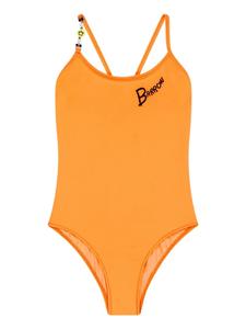Barrow kids купальник с вышитым логотипом, оранжевый