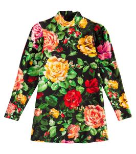 Платье с цветочным узором из хлопковой смеси Dolce&Gabbana Kids, цвет rose fdo.nero
