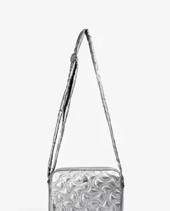 Женская стеганая сумка через плечо с застежкой-молнией Scalpers, серебряный