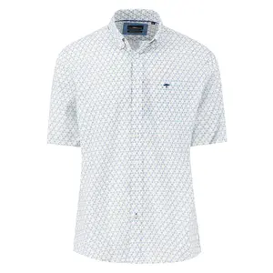 Рубашка с коротким рукавом Fynch Hatton Seasonal Combi Print, белый