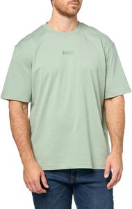 Мужская хлопковая футболка BOSS Tonal Center Logo, Iceberg Green