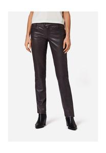 Женские кожаные брюки Тристон-Б, классического фасона с 5 карманами, как брюки с обычной талией RICANO, коричневый