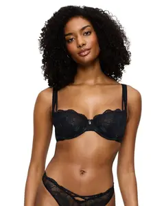 Бюстгальтер балконет с косточками для большой груди Triumph, черный