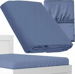 Простыня из микросатина | 160x200 см | Синий Deco4Home