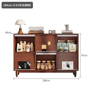 Yu Senyi Комод 186 см для спальни и гостиной из массива дерева в винтажном стиле, настенный, 1 ящик, цвет Vintage Walnut