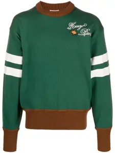 Джемпер из смесовой шерсти с вышитым логотипом KENZO, зеленый