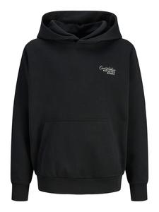 JACK & JONES Junior Толстовка с капюшоном JJROAR SWEAT HOOD JNR черного цвета