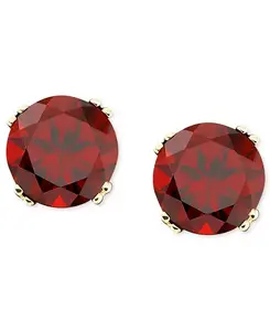 Серьги-Гвоздики с аметистом (4,5 карата) из 14-каратного золота (также доступны с гранатом из 14-каратного золота и голубым топазом из 14-каратного белого золота) Macy'S, garnet