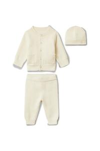 Комплект из 3 хлопковых детских вещей Calvin Klein Jeans, бежевый