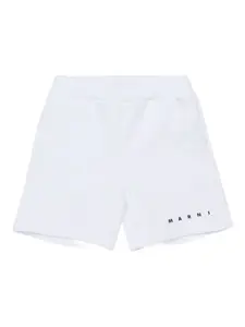 Шорты с карманами и логотипом Marni Kids, белый