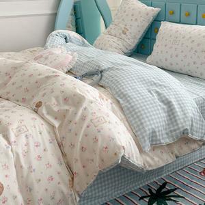 LUOLAI HOME Комплект постельного белья 4 предмета, простыня 180х200 см, пододеяльник 200х230 см, 100% хлопок, цвет Xiaohua Dog