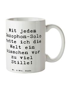 Кружка с надписью Магия саксофона белого цвета Mr. & Mrs. Panda