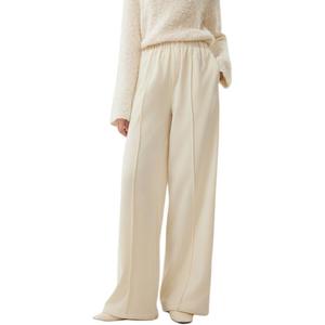 ELLE Повседневные брюки женские Ecru умеренно широкие