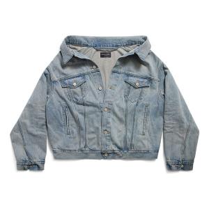 Куртка off shoulder jacket 'light blue' Balenciaga, голубой