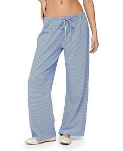 Петит Оливия Брюки свободного кроя в полоску Edikted, синий