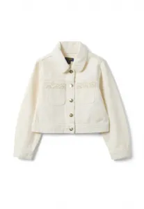 Джинсовая куртка прямого кроя с вышивкой Ovs, Cream White