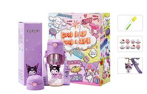 Пластиковые стаканы для воды Sanrio, Kulomi (Free Cleaning Tools + Hello Kitty Stickers + Keychain + Gift Bag)