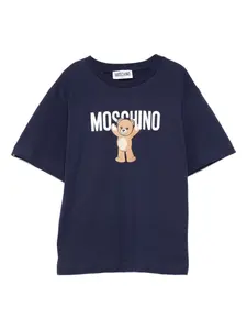 Футболка с принтом Teddy Bear Moschino Kids, синий