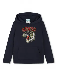 Худи с вышитым логотипом Kenzo Kids, синий