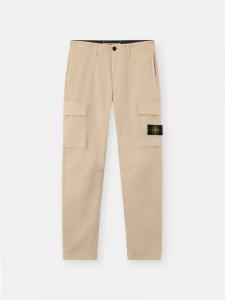 Брюки-карго обычного зауженного кроя с карманами на молнии Stone Island 3100032 SUPIMA COTTON TWILL STRETCH-TC, Desert
