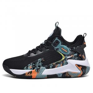 Kuding Мужские баскетбольные кроссовки Mid Top черно-белые в цветах черный, голубой, серый, всесезонные, цвет Black, Cyan, Gray, All-Season