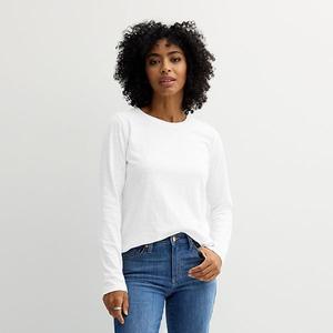 Повседневная футболка с длинным рукавом Petite Sonoma Goods For Life, Vital White