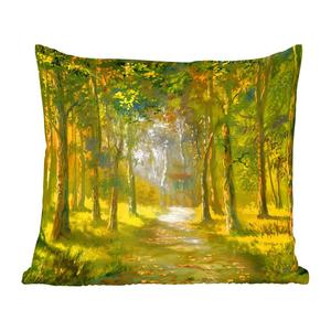Декоративная подушка MuchoWow диванная подушка для гостиной декоративная подушка 50х50 см Иллюстрация тропинки в лесу - чехлы на подушки - декорирование - спальня