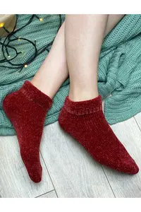 Носки-тапочки из синели Solesmith, красный