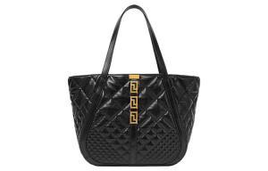 Версаче Greca Goddess Сумка-шоппер из кожи коровы Сумка через плечо Женская большая черная