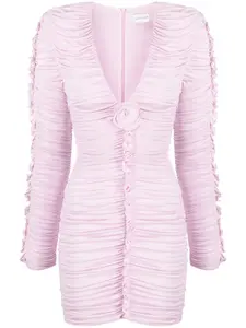 Платье мини с цветочной аппликацией Magda Butrym, розовый