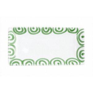 Тарелка для закуски Зеленое пламя 22х11х2,7 см Gmundner Keramik, белый/зеленый