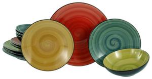 Набор посуды «Опал», красный, светло-зеленый, «Сахара Самоа», 12 предметов Creatable, опал/красный/светло-зеленый/сахара