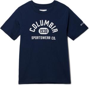 Columbia Boys Basin Ridge футболка с коротким рукавом и принтомПоходная рубашка, Collegiate Navy/College Life