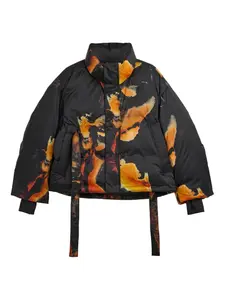 Пуховик с принтом Y-3, черный