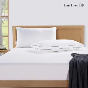 LANE LINEN Подушка LANE LINEN с альтернативным наполнителем, средней мягкости, для сна на боку, машинная стирка White