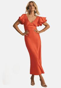 Платье V-NECK FRILL SLEEVE Friends Like These, оранжевый