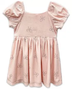 Платье из эластичного бархата с рукавами-фонариками для маленьких девочек Blueberi Boulevard, розовый