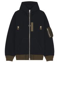 Sponge Sweat Худи Sacai, Navy & Dark Khaki