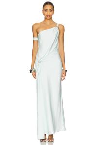 Платье из атласа "The horizon" Misha, ice blue