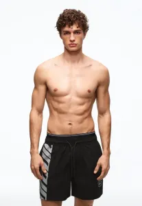 Плавки свободного кроя с принтом Bershka, Black