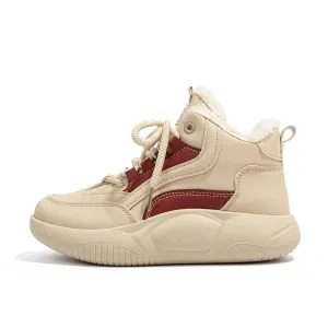 RENBEN Женские кеды на высокой платформе бежевые, цвет Beige