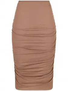 Юбка миди с драпировкой DOLCE & GABBANA, коричневый