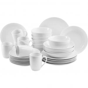 Сервис Kombiservice Набор посуды, Service Barca, простой куполообразный дизайн, 30 предметов, на 6 персон Mäser, белый