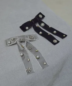 Декоративная бархатная заколка для волос в виде ленты Goldy, цвет Brown