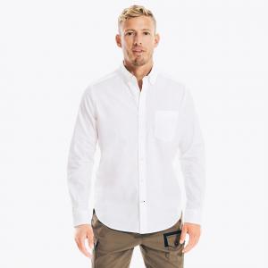 Nautica Мужская однотонная рубашка Оксфорд, цвет bright white