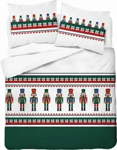 Рождественский комплект постельного белья 160x200 Щелкунчик Зеленый 100% хлопок Detexpol