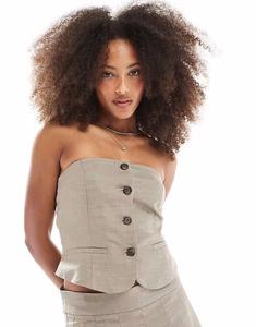 Жилет Coord бежевого цвета с открытыми плечами Jjxx